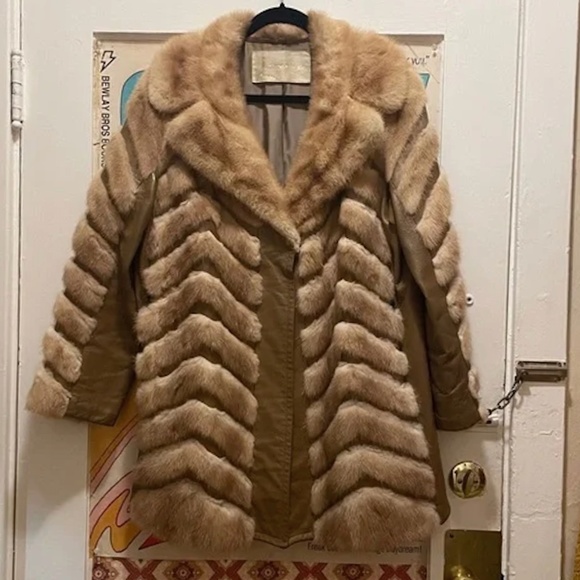 Szor-Diener Dallas Jackets & Blazers - ⭐️XL Vintage 70’s SZOR-DIENER DALLAS taupe leather & fur coat WITH FLAWS!